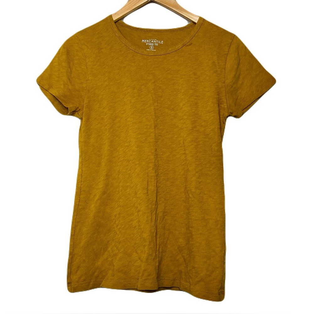 J. Crew Mercantile Studio Tee Mustard Women’s Small 100% Cotton